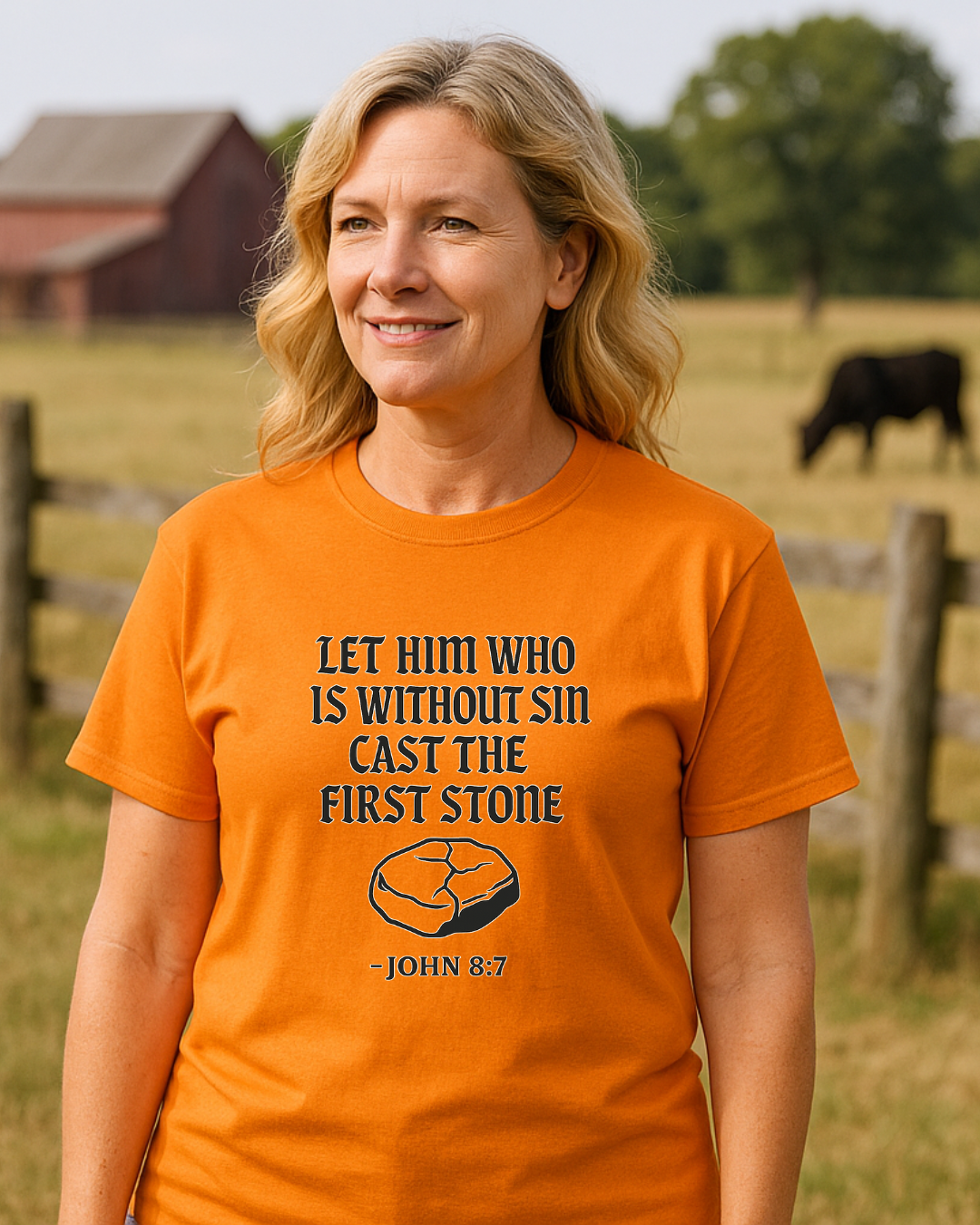 Let Him Who Is Without Sin Cast the First Stone | John 8:7 Christian TShirt