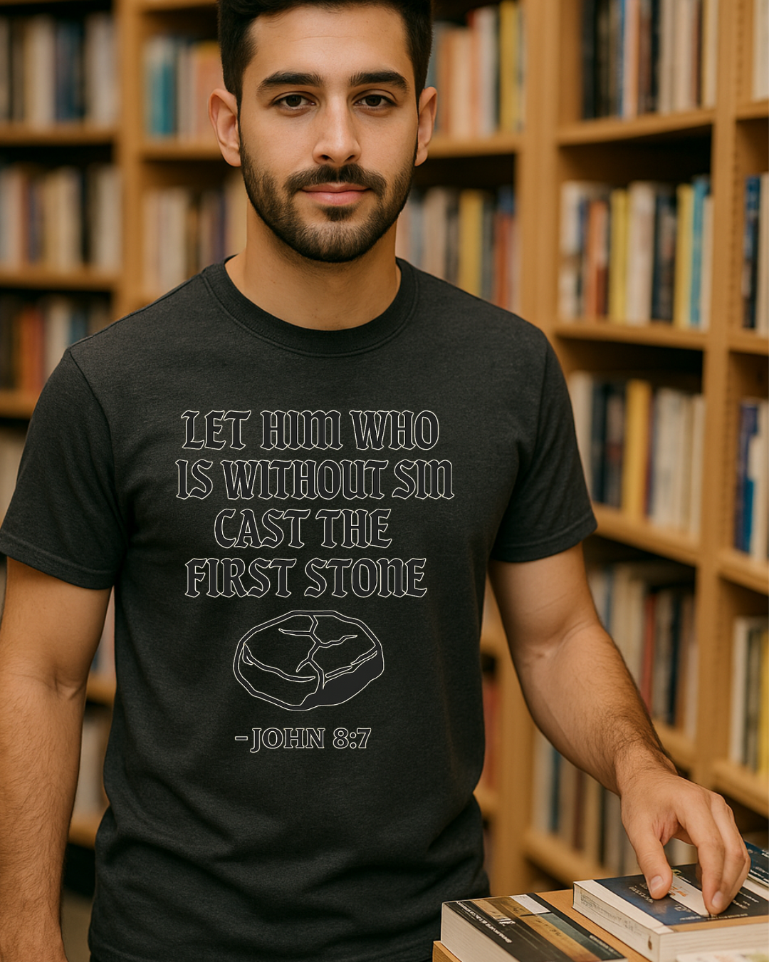 Let Him Who Is Without Sin Cast the First Stone | John 8:7 Christian TShirt