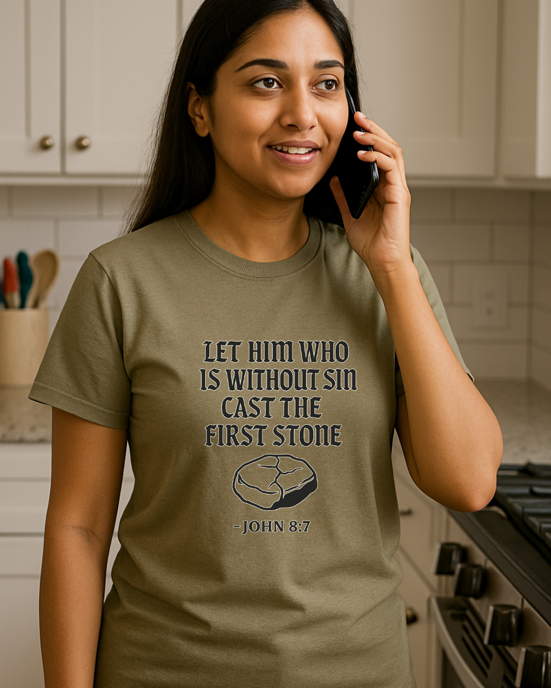 Let Him Who Is Without Sin Cast the First Stone | John 8:7 Christian TShirt