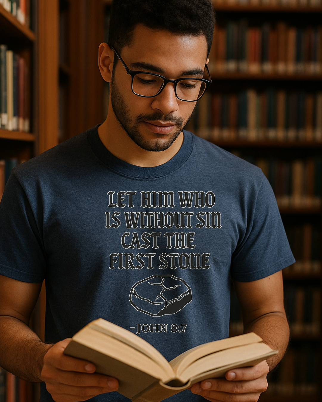 Let Him Who Is Without Sin Cast the First Stone | John 8:7 Christian TShirt