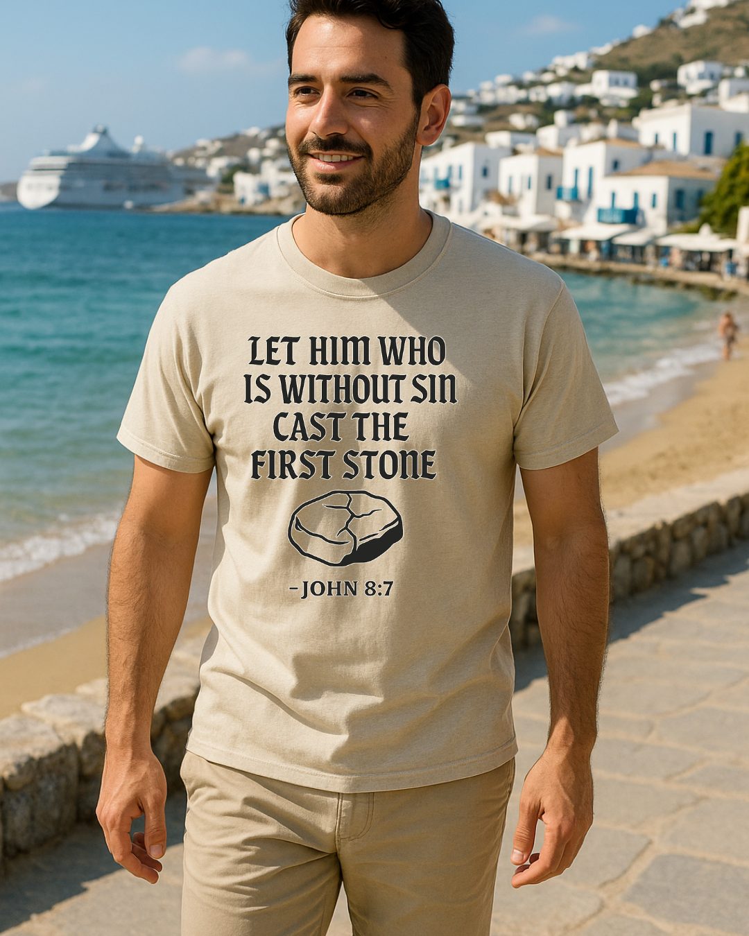 Let Him Who Is Without Sin Cast the First Stone | John 8:7 Christian TShirt