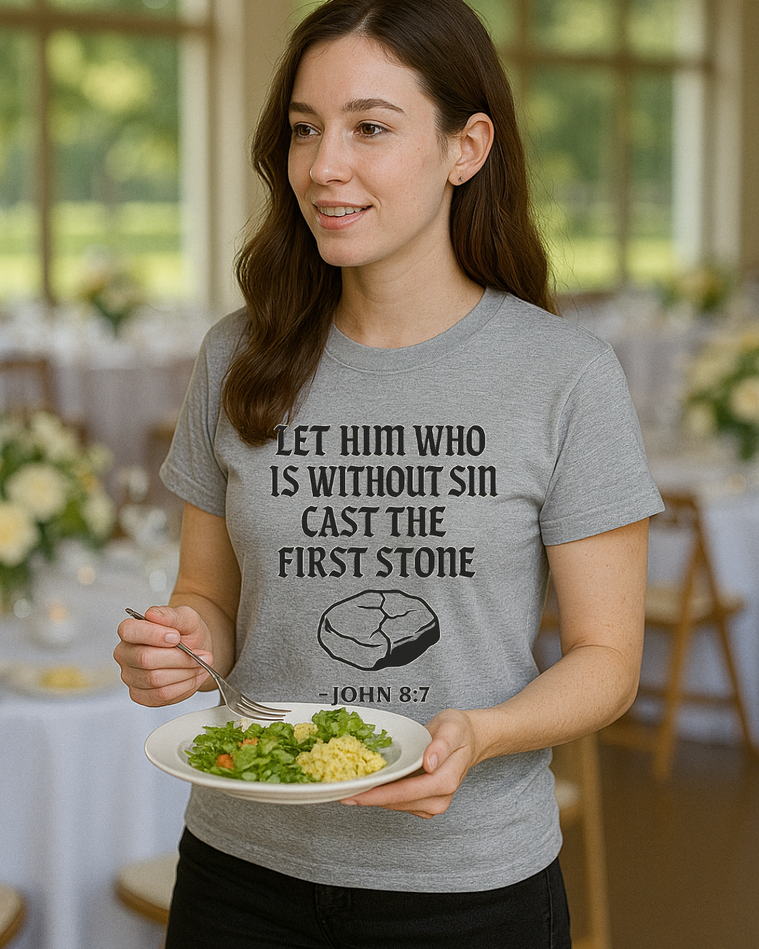 Let Him Who Is Without Sin Cast the First Stone | John 8:7 Christian TShirt