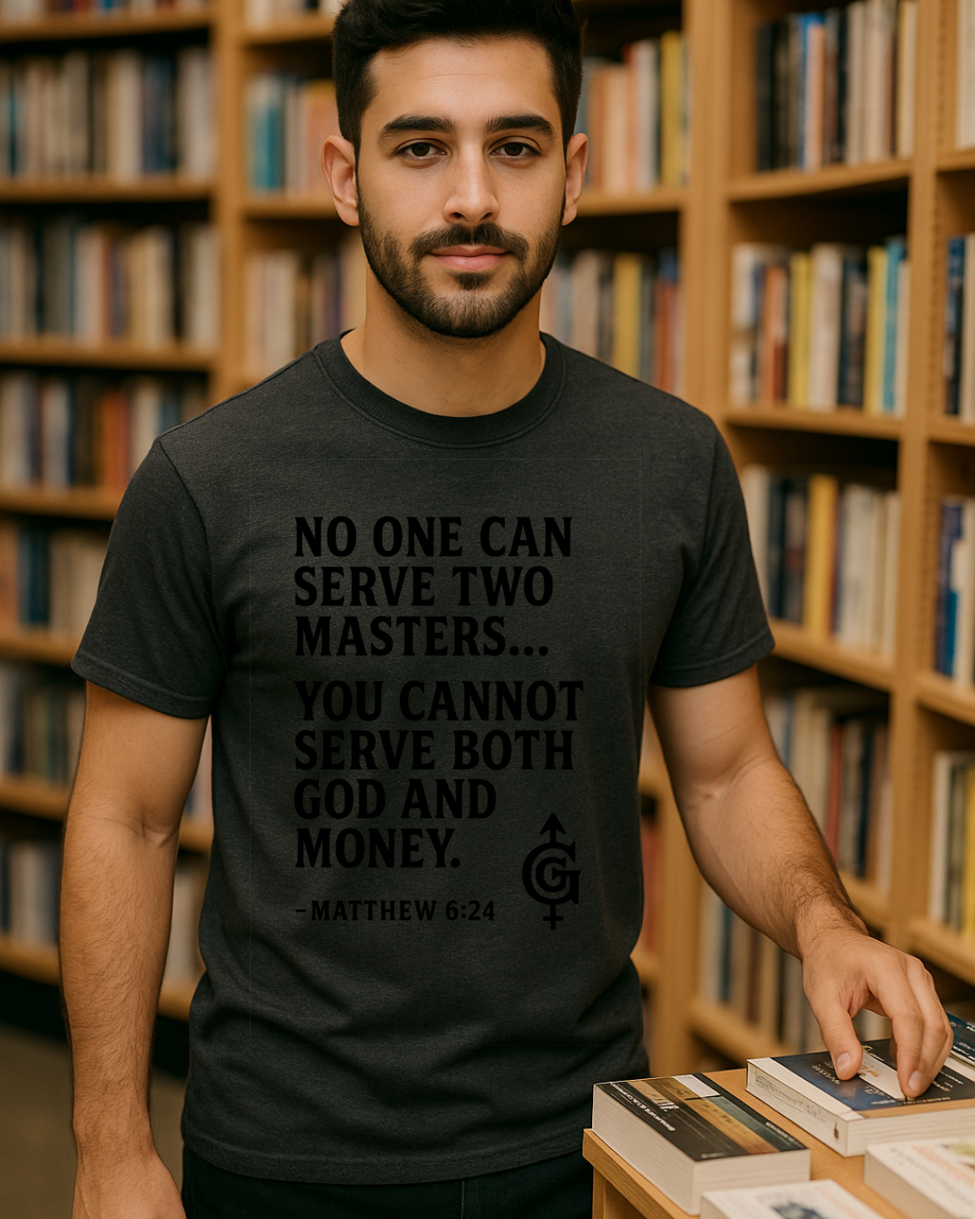 No One Can Serve Two Masters Bible Verse Shirt | Matthew 6 24 | Christian TShirt | Bold Faith Tee