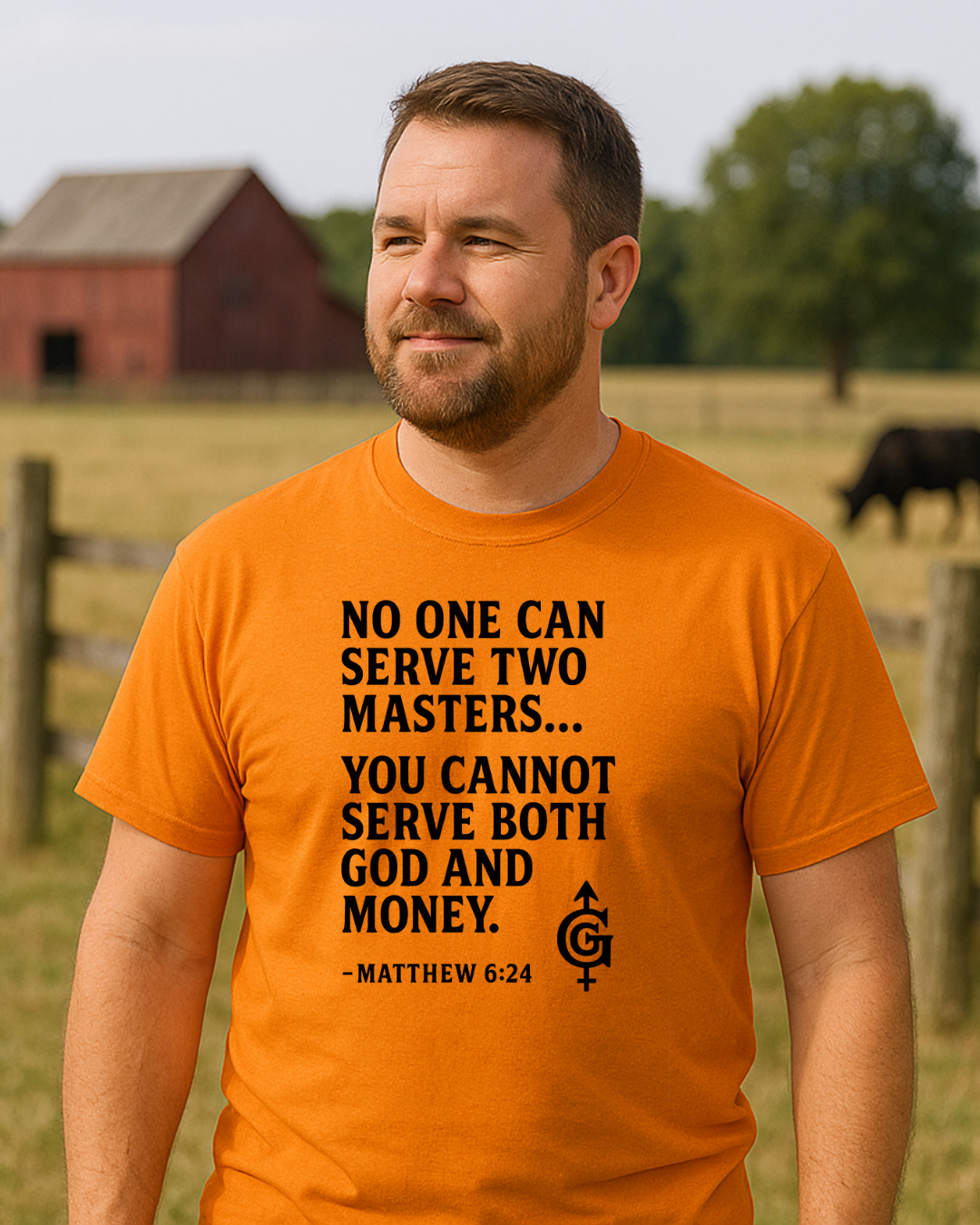 No One Can Serve Two Masters Bible Verse Shirt | Matthew 6 24 | Christian TShirt | Bold Faith Tee