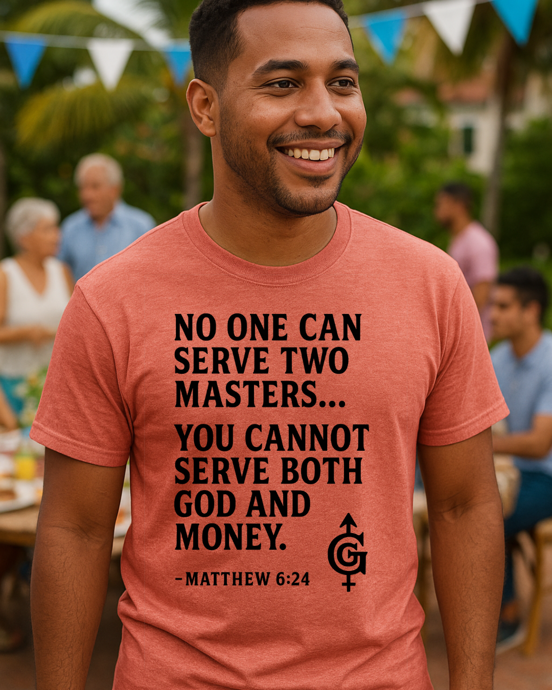No One Can Serve Two Masters Bible Verse Shirt | Matthew 6 24 | Christian TShirt | Bold Faith Tee