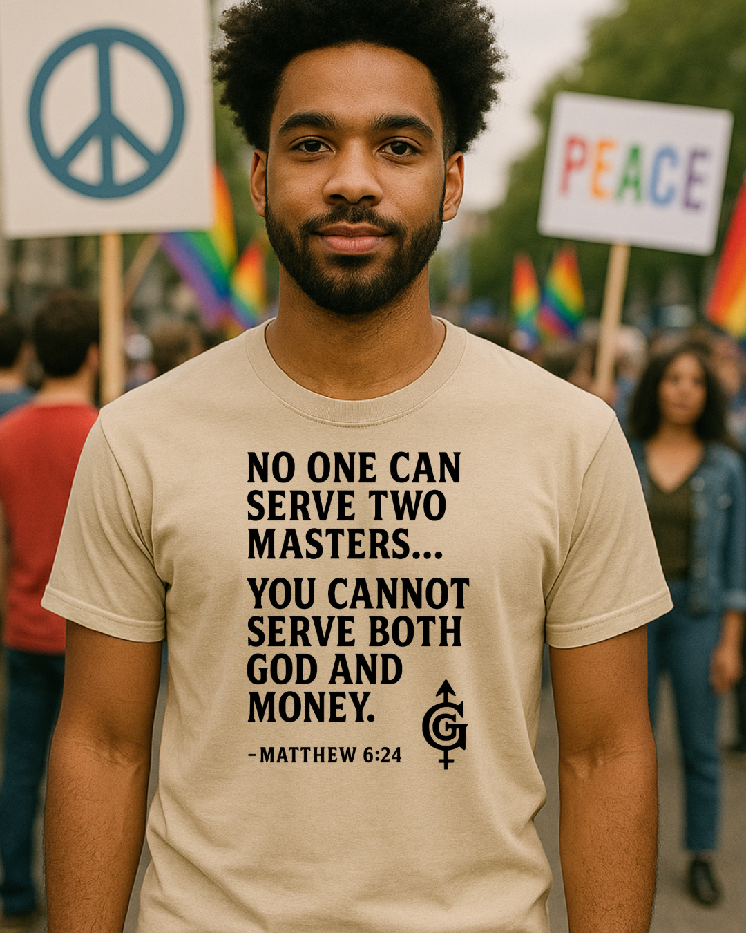 No One Can Serve Two Masters Bible Verse Shirt | Matthew 6 24 | Christian TShirt | Bold Faith Tee