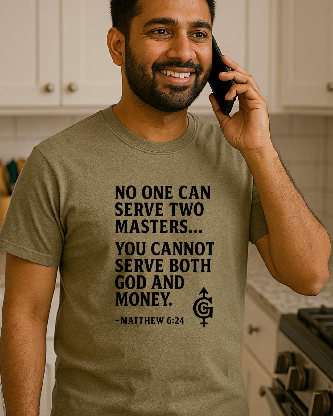 No One Can Serve Two Masters Bible Verse Shirt | Matthew 6 24 | Christian TShirt | Bold Faith Tee
