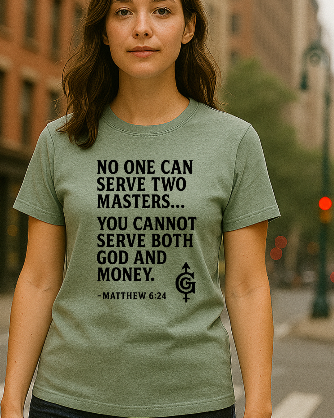 No One Can Serve Two Masters Bible Verse Shirt | Matthew 6 24 | Christian TShirt | Bold Faith Tee