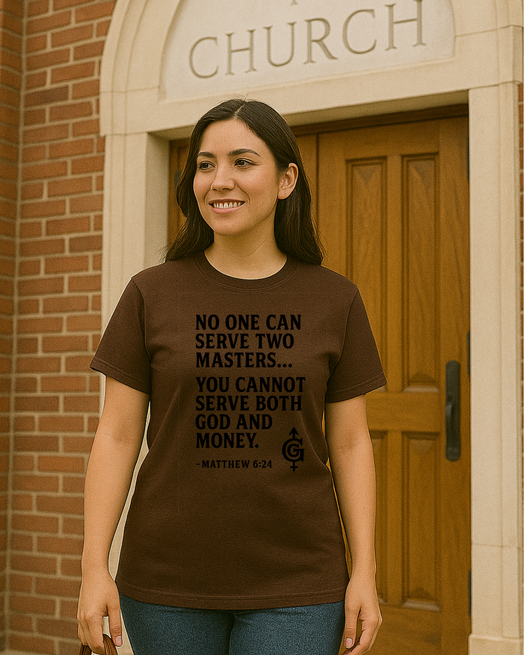 No One Can Serve Two Masters Bible Verse Shirt | Matthew 6 24 | Christian TShirt | Bold Faith Tee