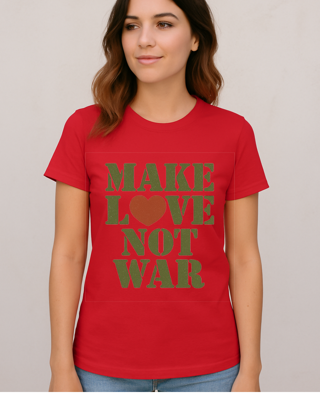 Make Love Not War T-Shirt  Gildan 6400 Softstyle | Anti War Graphic Tee | Peace & Love Shirt | Retro Protest Shirt | Free Shipping
