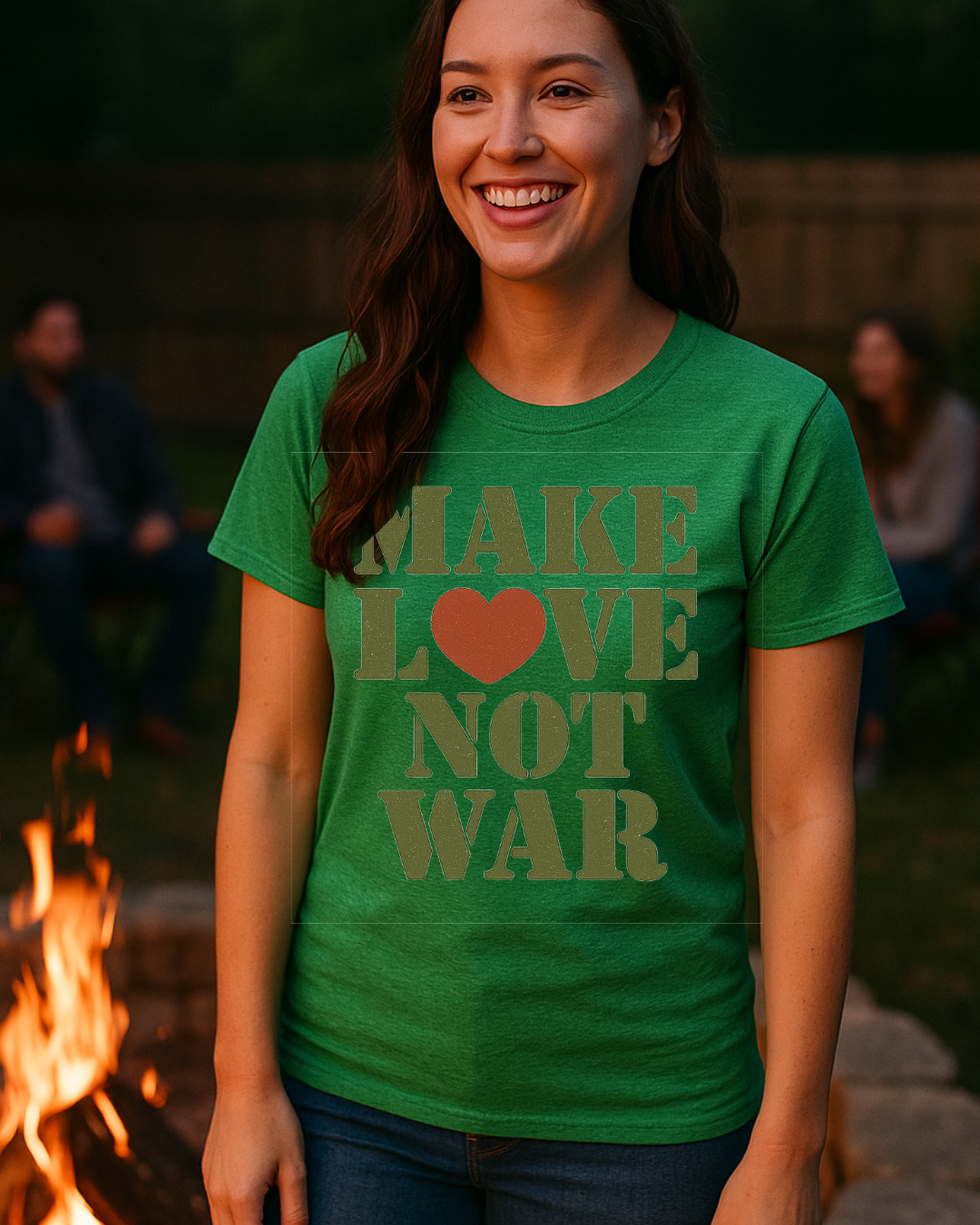 Make Love Not War T-Shirt  Gildan 6400 Softstyle | Anti War Graphic Tee | Peace & Love Shirt | Retro Protest Shirt | Free Shipping
