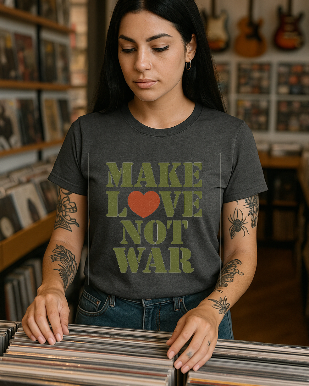 Make Love Not War T-Shirt  Gildan 6400 Softstyle | Anti War Graphic Tee | Peace & Love Shirt | Retro Protest Shirt | Free Shipping