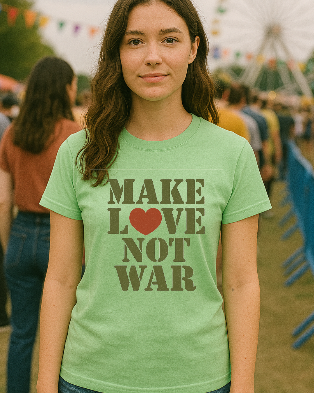 Make Love Not War T-Shirt  Gildan 6400 Softstyle | Anti War Graphic Tee | Peace & Love Shirt | Retro Protest Shirt | Free Shipping