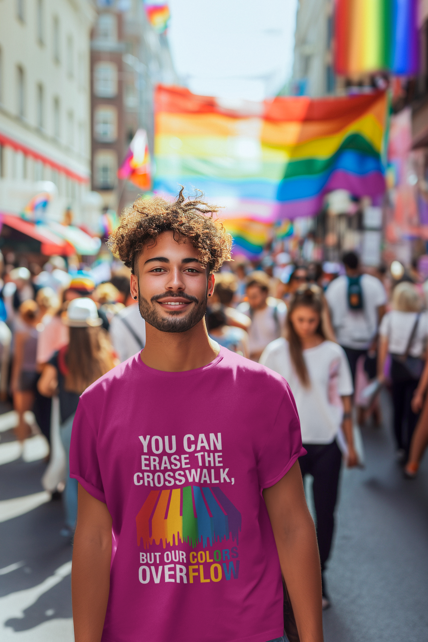 Rainbow Pride T-Shirt, Celebrate Equality, LGBTQ+ Apparel, Softstyle Tee, Colorful Graphic Shirt, Pride Month Gift