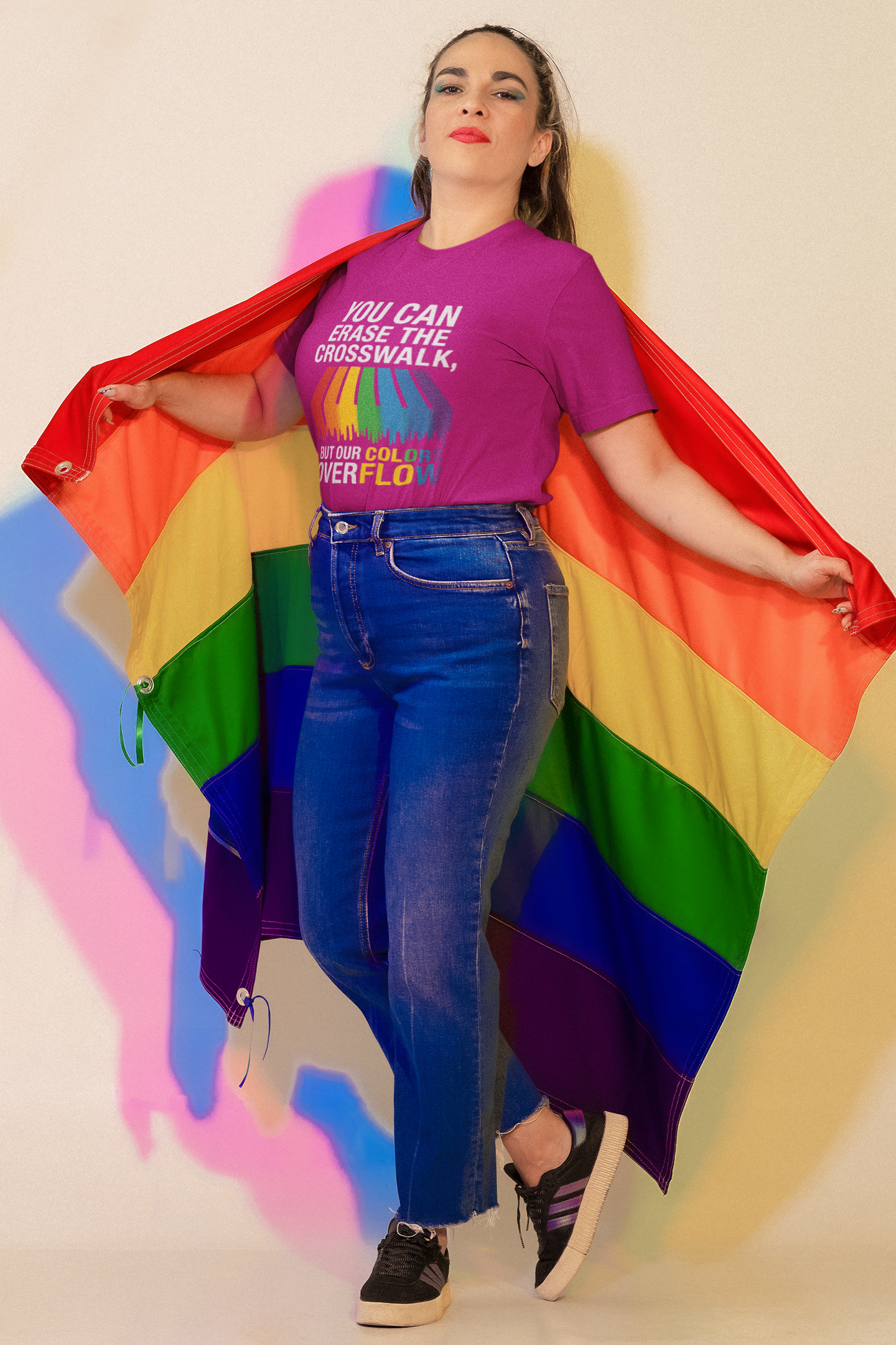 Rainbow Pride T-Shirt, Celebrate Equality, LGBTQ+ Apparel, Softstyle Tee, Colorful Graphic Shirt, Pride Month Gift