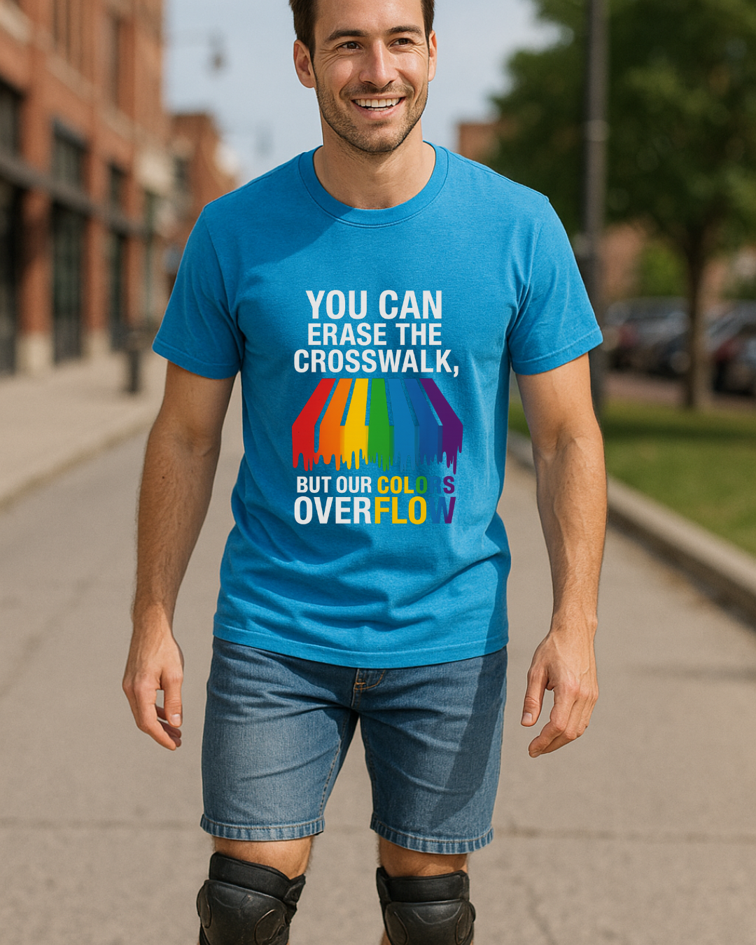 Rainbow Pride T-Shirt, Celebrate Equality, LGBTQ+ Apparel, Softstyle Tee, Colorful Graphic Shirt, Pride Month Gift