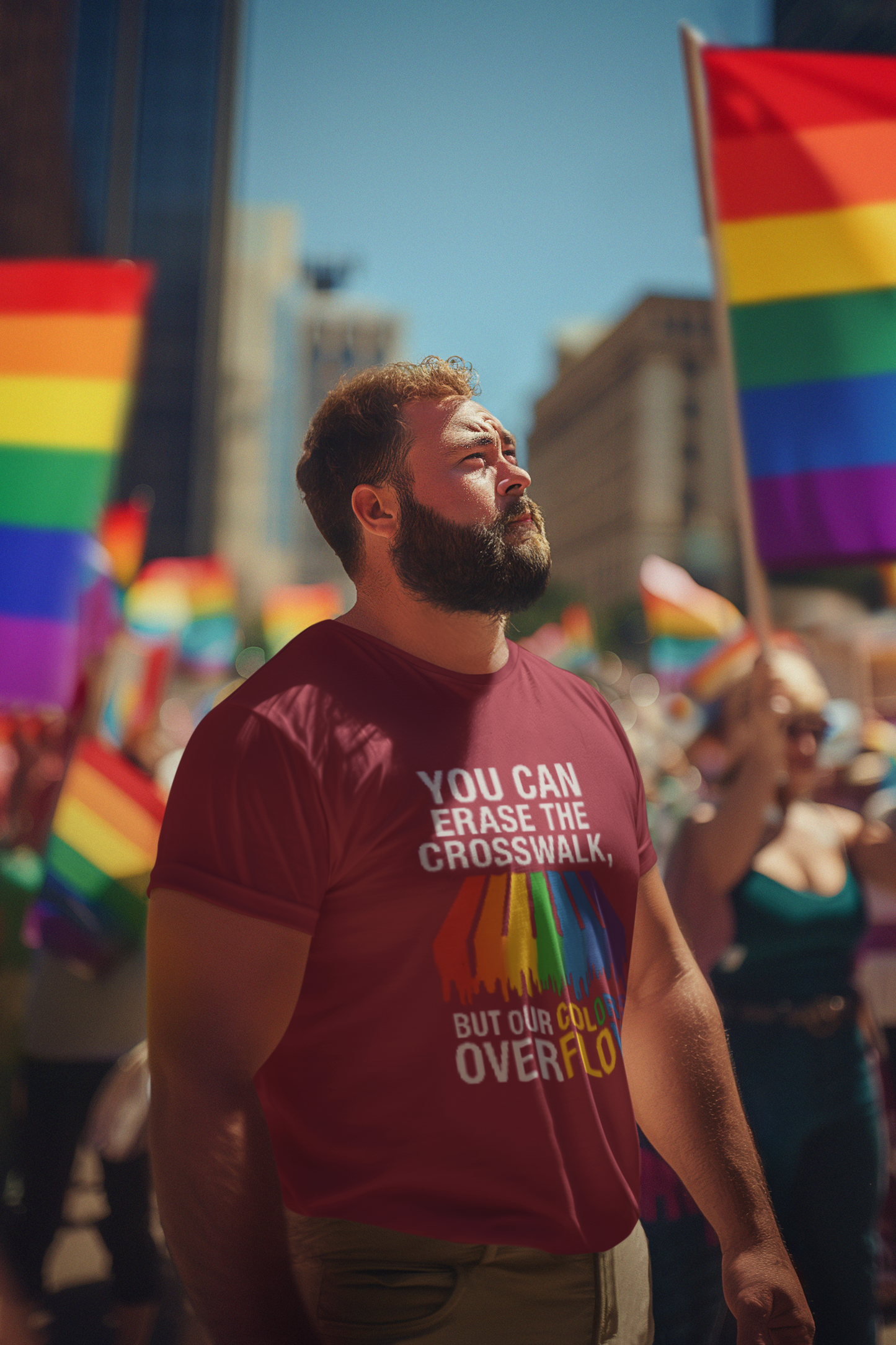 Rainbow Pride T-Shirt, Celebrate Equality, LGBTQ+ Apparel, Softstyle Tee, Colorful Graphic Shirt, Pride Month Gift