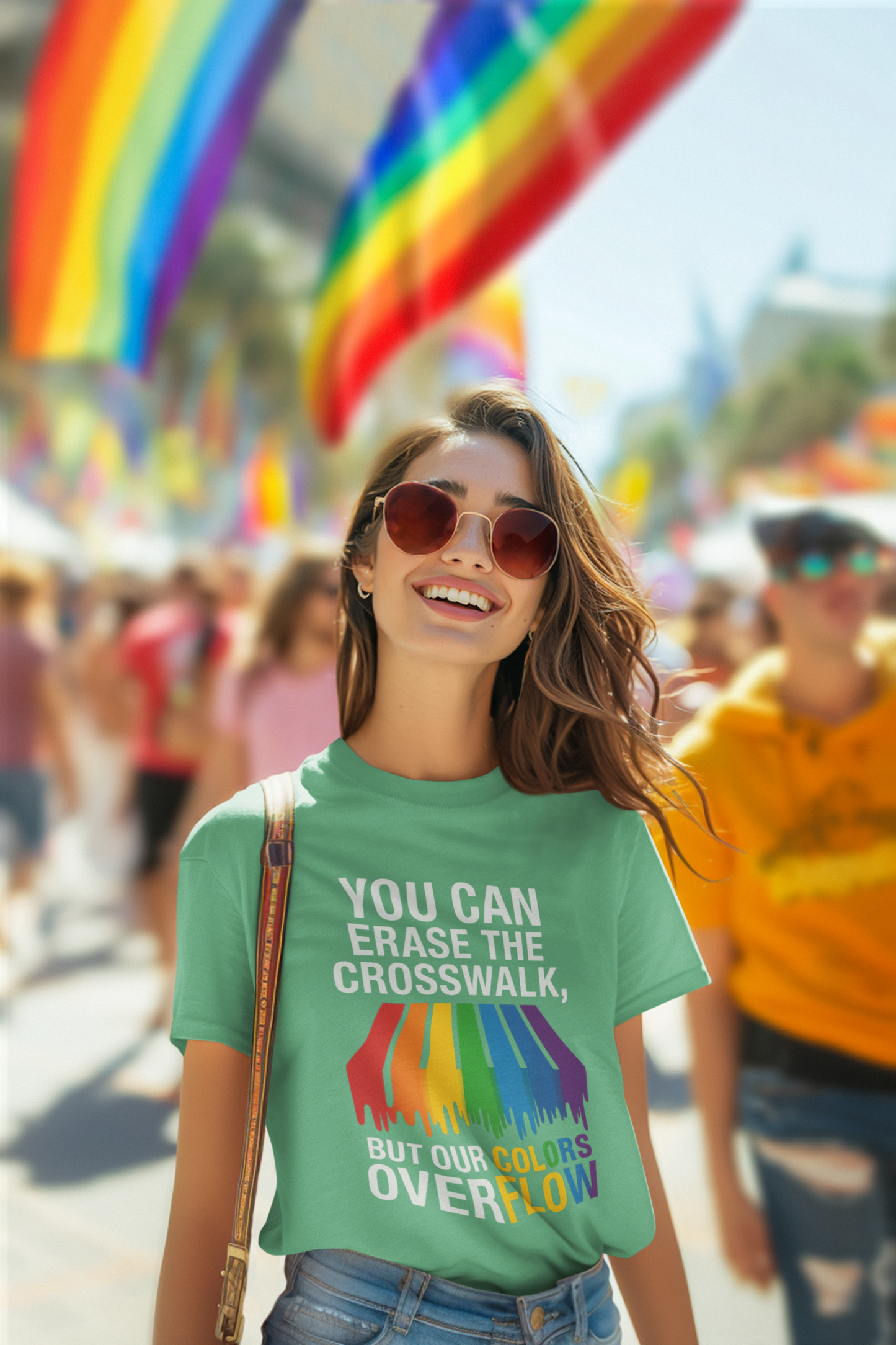 Rainbow Pride T-Shirt, Celebrate Equality, LGBTQ+ Apparel, Softstyle Tee, Colorful Graphic Shirt, Pride Month Gift