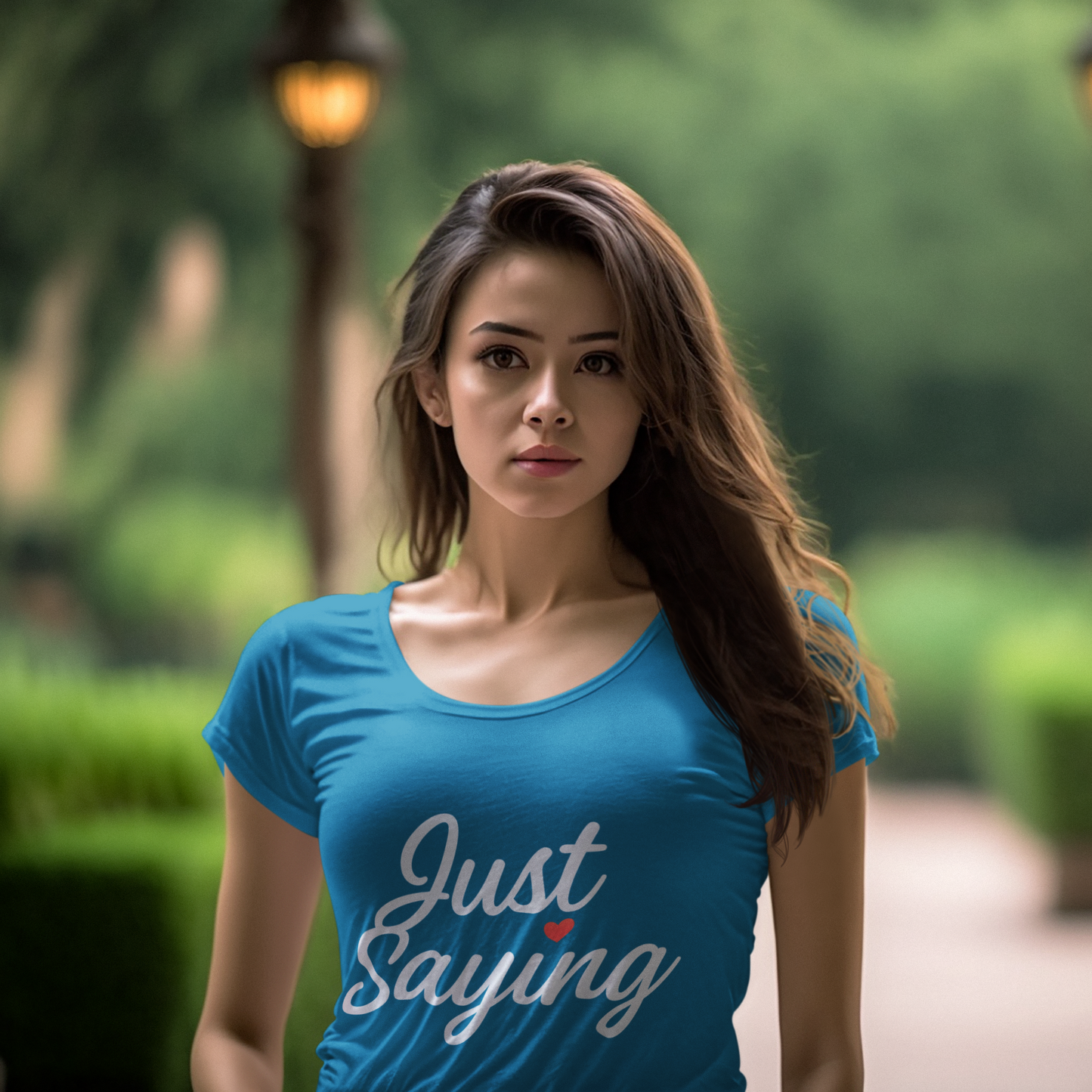 Just Saying – Neon Glow Heart Script Tee (Gildan 64000 Softstyle) – Free Shipping