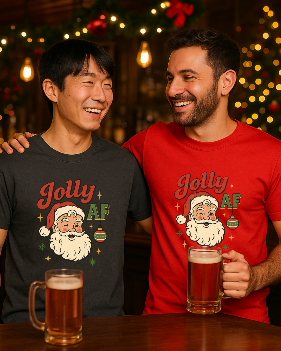 Jolly AF Santa T-Shirt β Personalized Gildan 64000 Unisex Softstyle Tee (Free Shipping)