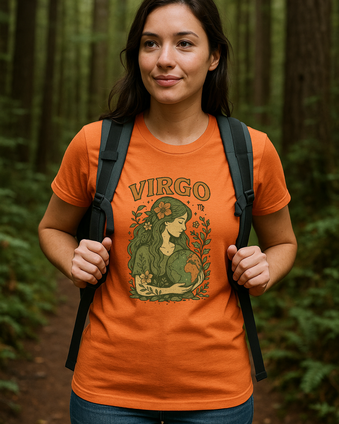 Virgo Earth Goddess Tee – Vintage Zodiac Shirt | Gildan 64000 Unisex Softstyle | Eco Virgo Birthday Gift | Free Shipping