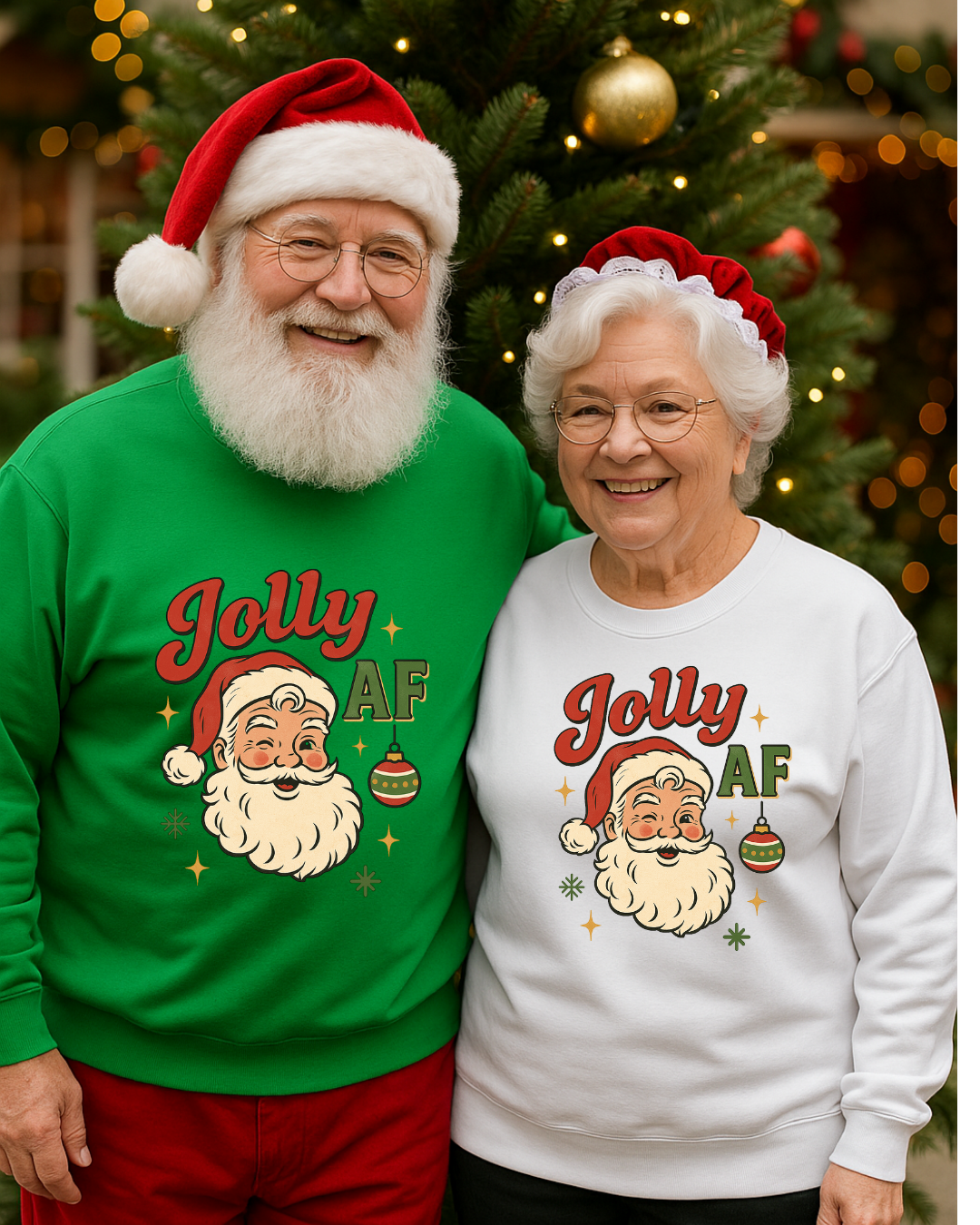 Jolly AF Christmas Sweatshirt – Gildan 18000 (Kelly Green) | Free Shipping