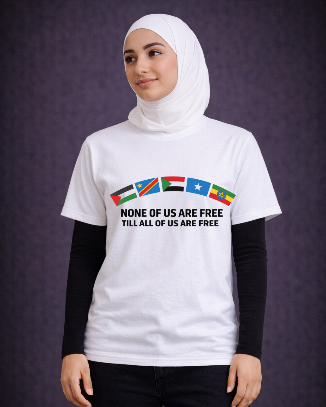 No One Is Free Till We Are All Free T-Shirt | Solidarity Statement Tee | The Noisy Immigrant x VibePop