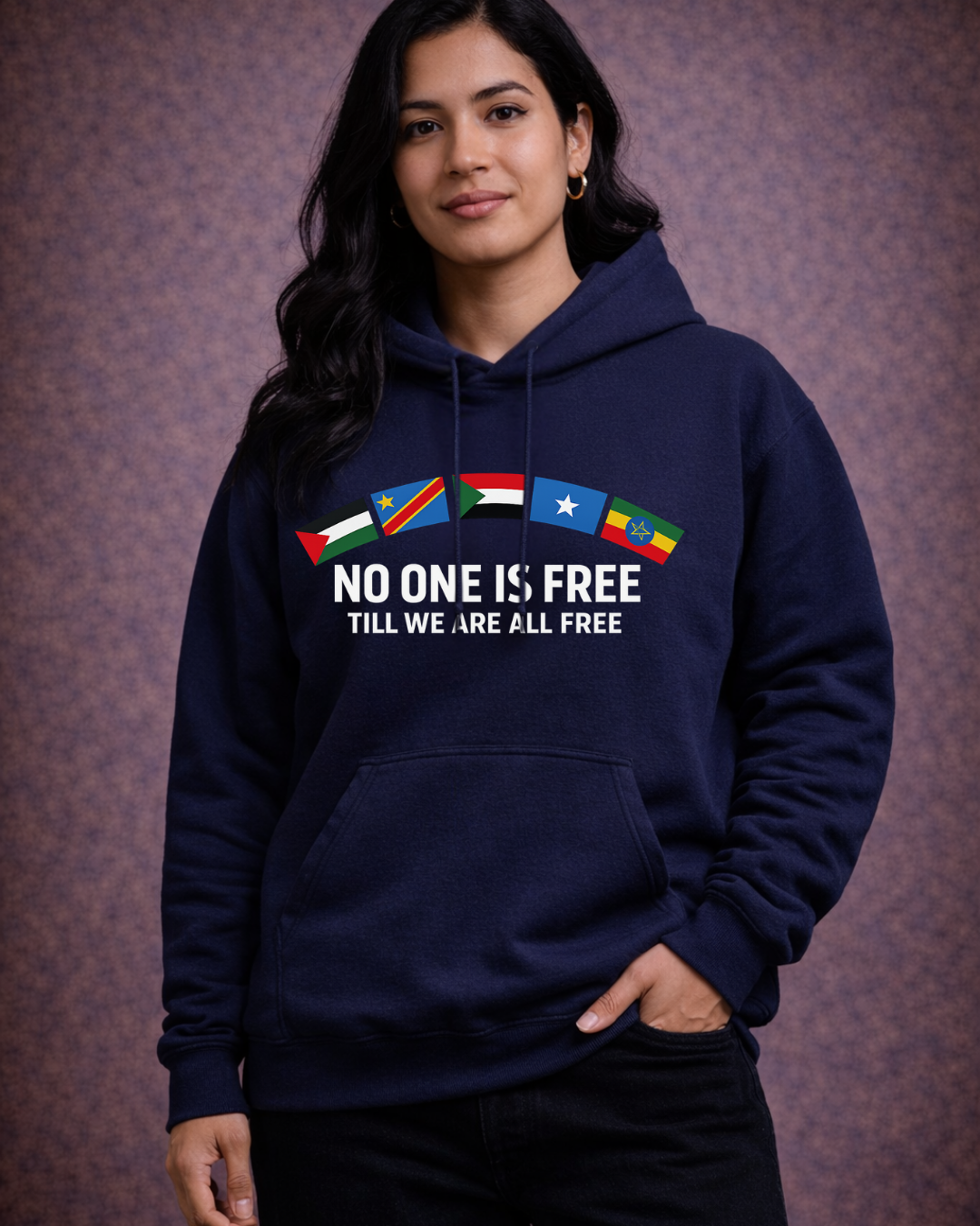 None of Us Are Free Hoodie – Noisy Immigrants Collection (Gildan 18500)