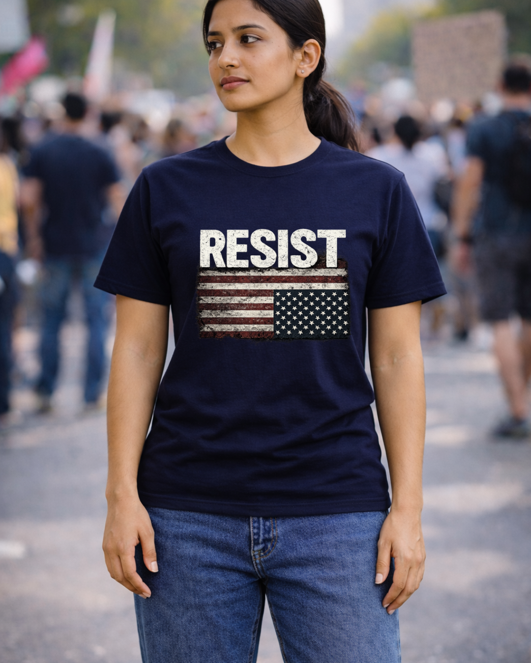RESIST T-Shirt with Know Your Rights Back Print | Gildan 64000 Unisex Softstyle Tee