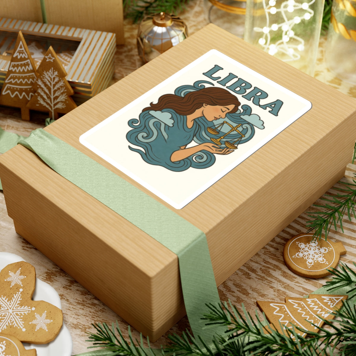 Libra Kiss-Cut Stickers, Zodiac Stickers, Astrology Decor, Laptop Decals, Gift for Libras, Horoscope Art