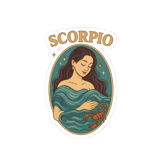 Astrology Kiss-Cut Stickers - Scorpio Zodiac Print, Cute Watercolor Designs, Astrology Decor, Laptop Stickers, Zodiac Gifts
