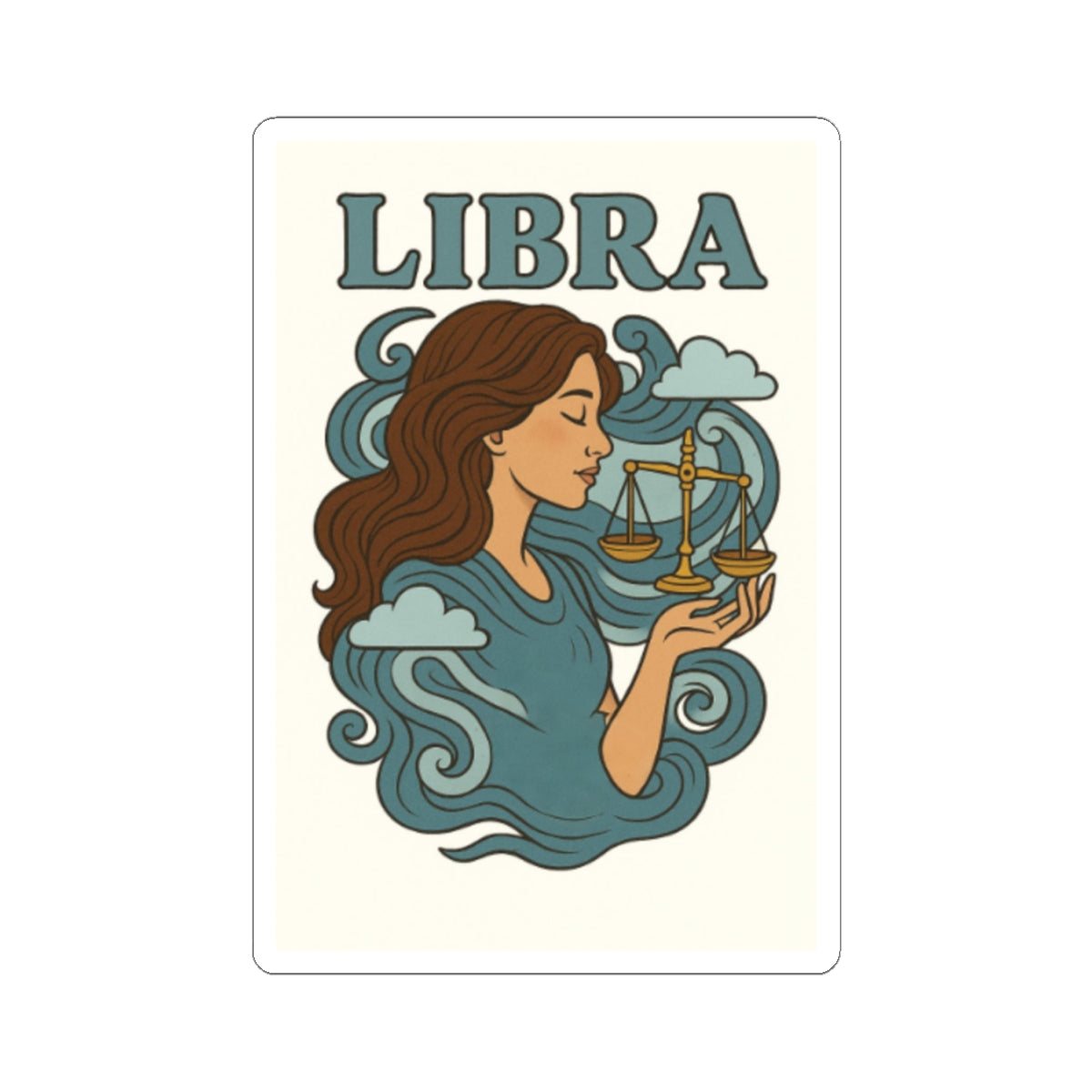 Libra Kiss-Cut Stickers, Zodiac Stickers, Astrology Decor, Laptop Decals, Gift for Libras, Horoscope Art