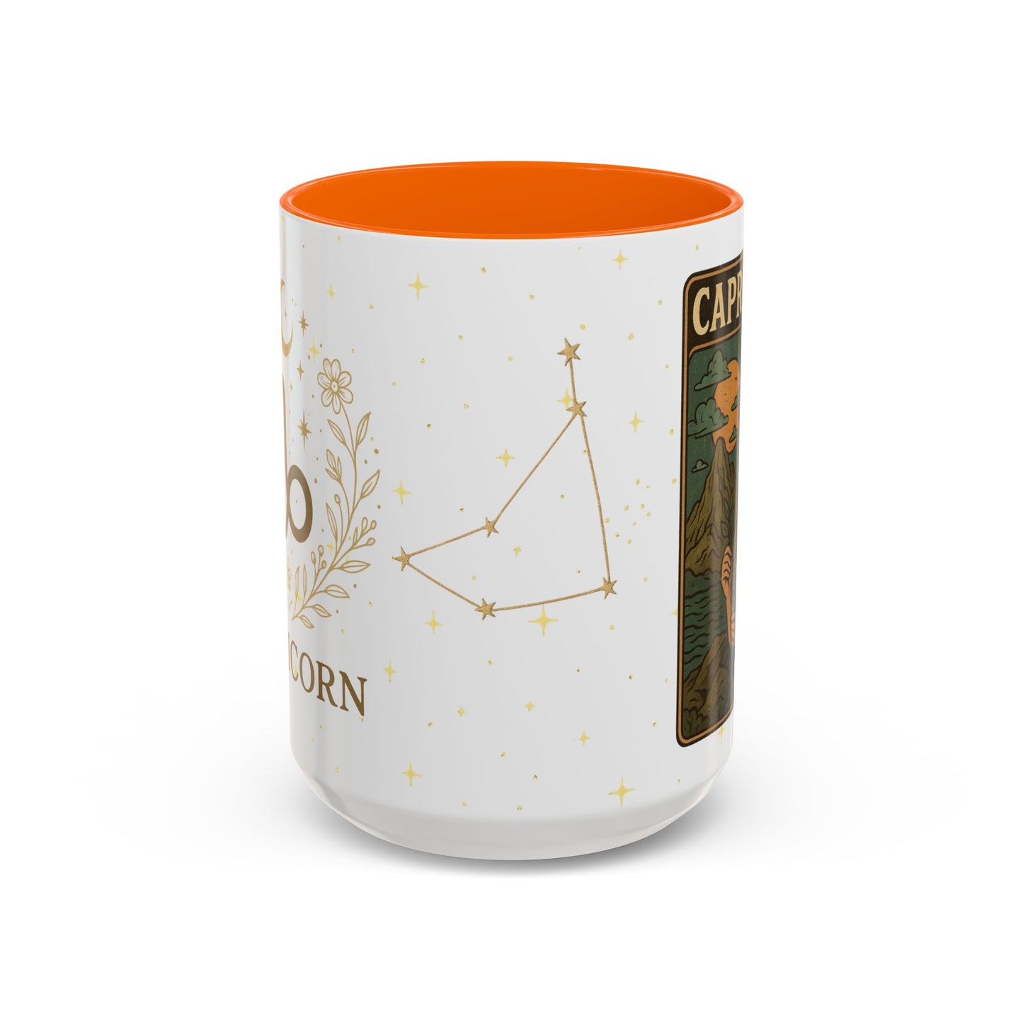 Capricorn Zodiac Mug 15oz – Constellation Wrap Astrology Coffee Cup – Two Tone Navy Ceramic Mug