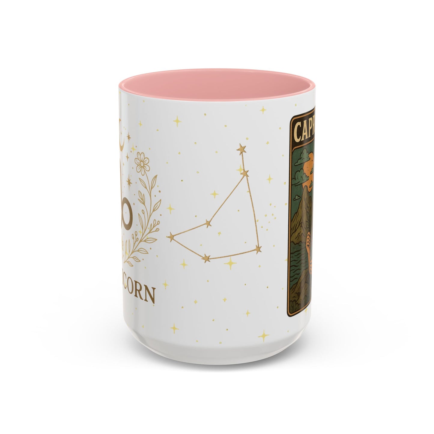 Capricorn Zodiac Mug 15oz – Constellation Wrap Astrology Coffee Cup – Two Tone Navy Ceramic Mug