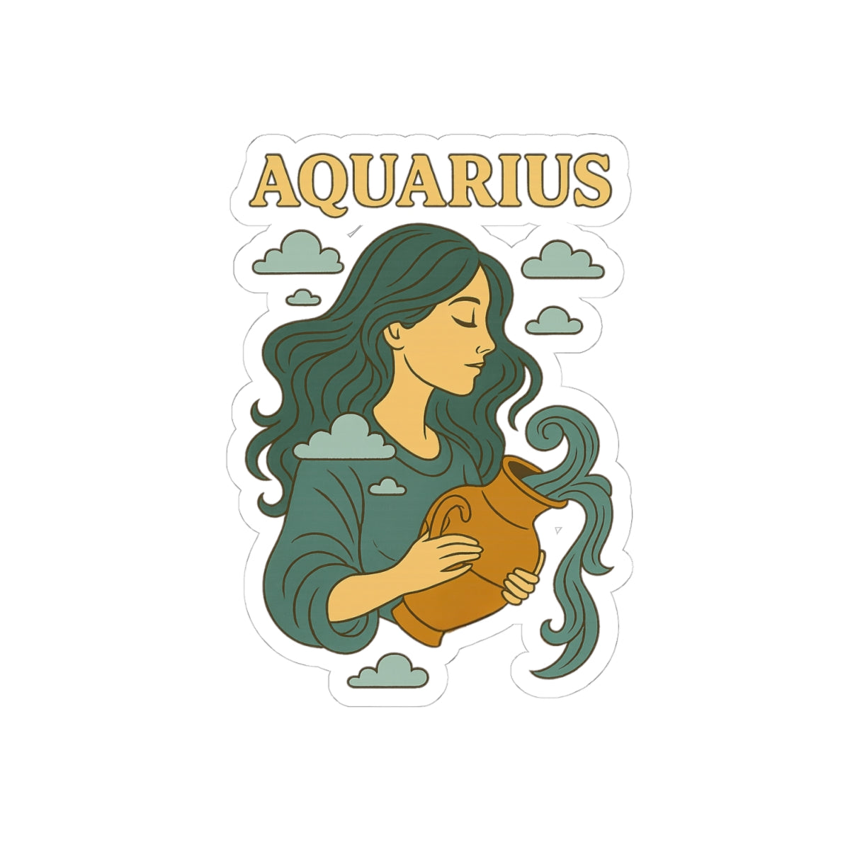 Retro Zodiac Astrology Kiss Cut Sticker – Vintage Horoscope Sticker – Celestial Astrology Decal – Laptop Water Bottle Sticker