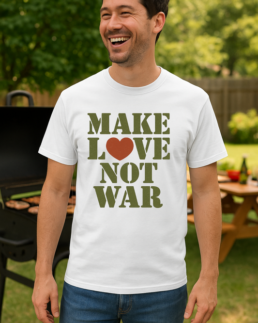 Make Love Not War T-Shirt  Gildan 6400 Softstyle | Anti War Graphic Tee | Peace & Love Shirt | Retro Protest Shirt | Free Shipping