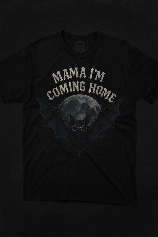 Ozzy Tribute Tee | Mama Im Coming Home Bat Shirt | Gothic Rock Memorial | Gildan 6400