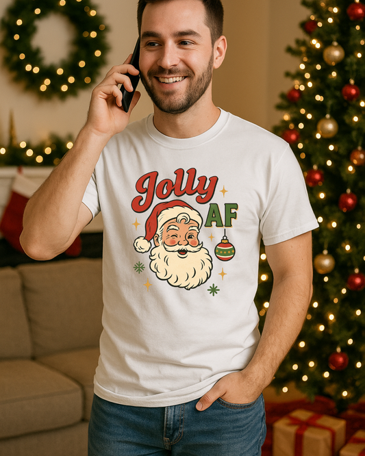 Jolly AF Santa T-Shirt – Personalized Gildan 64000 Unisex Softstyle Tee (Free Shipping)