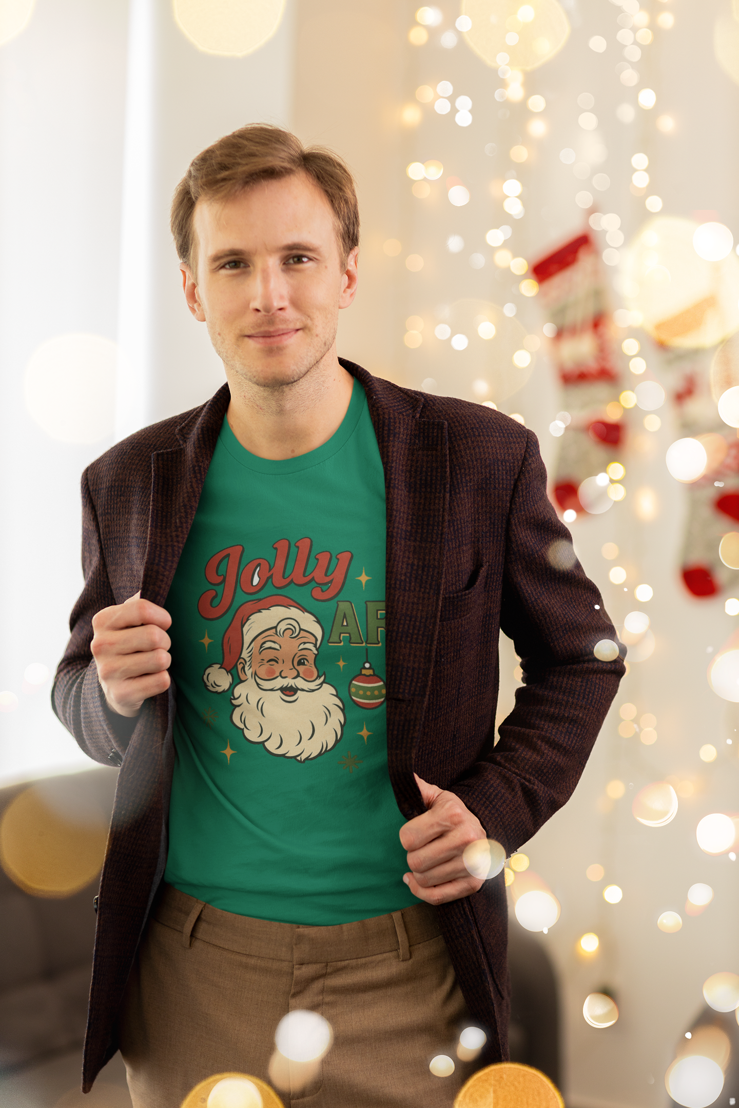 Jolly AF Santa T-Shirt – Personalized Gildan 64000 Unisex Softstyle Tee (Free Shipping)