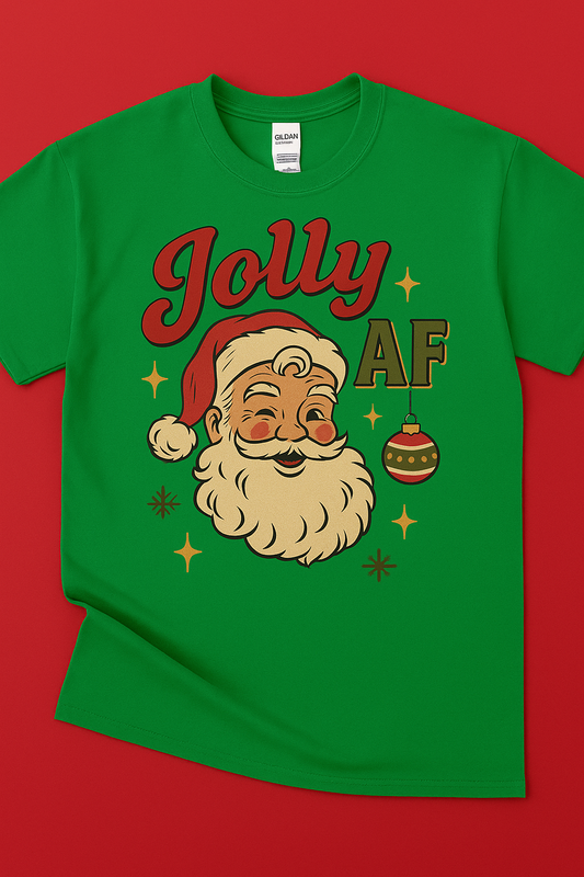 Jolly AF Santa T-Shirt – Personalized Gildan 64000 Unisex Softstyle Tee (Free Shipping)