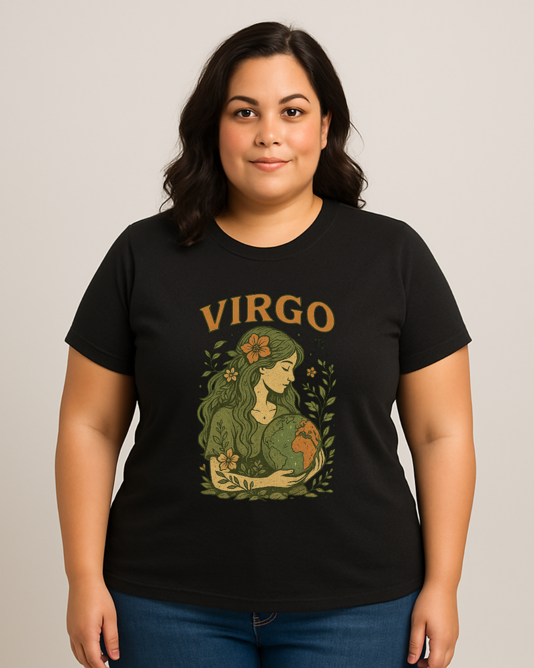 Virgo Earth Goddess Tee – Vintage Zodiac Shirt | Gildan 64000 Unisex Softstyle | Eco Virgo Birthday Gift | Free Shipping