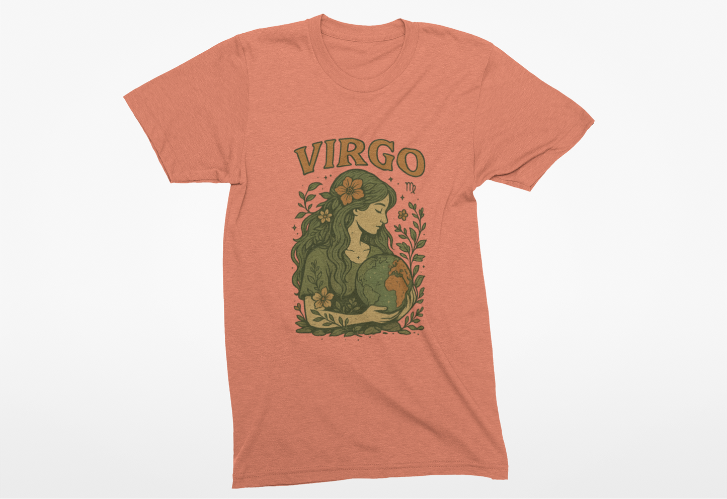 Virgo Earth Goddess Tee – Vintage Zodiac Shirt | Gildan 64000 Unisex Softstyle | Eco Virgo Birthday Gift | Free Shipping