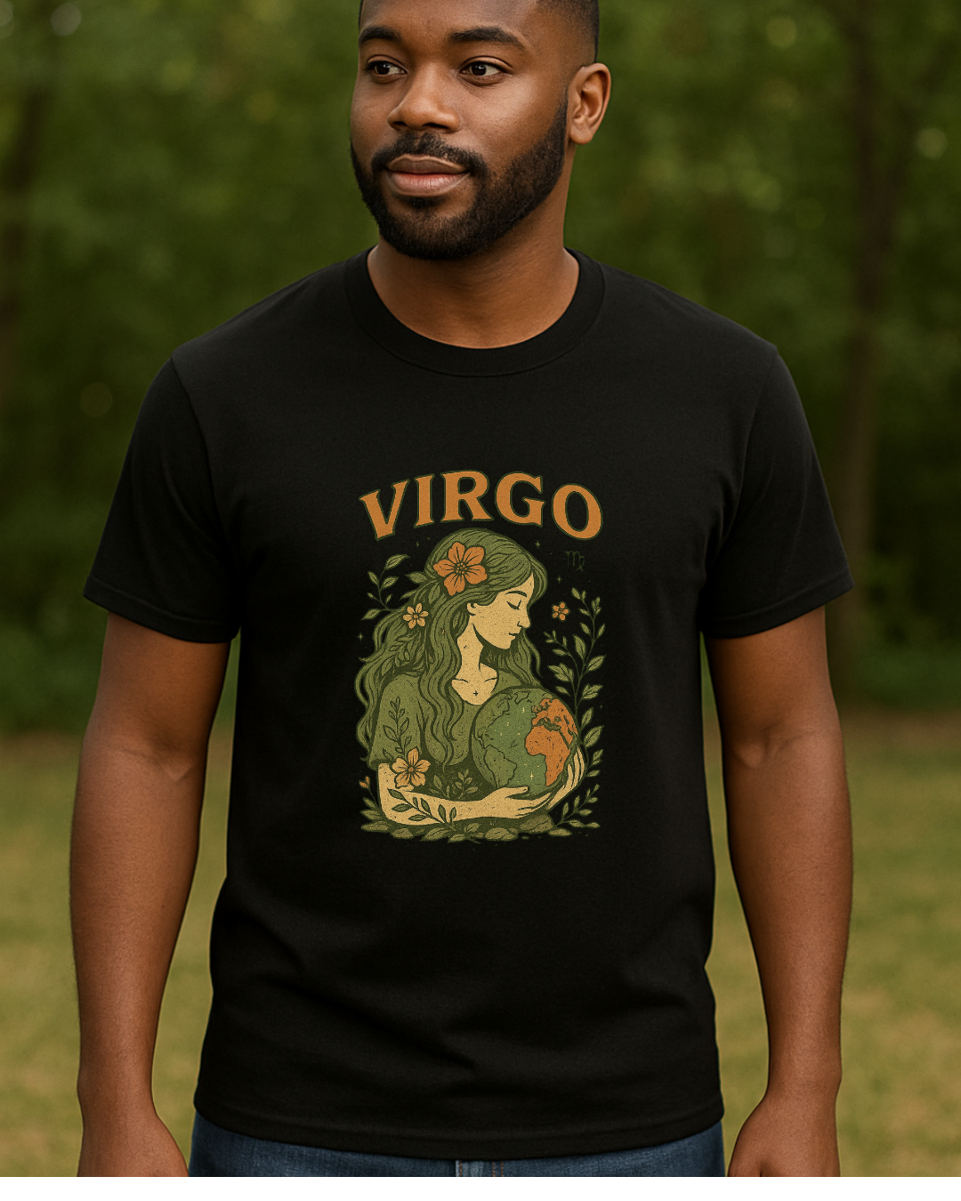 Virgo Earth Goddess Tee – Vintage Zodiac Shirt | Gildan 64000 Unisex Softstyle | Eco Virgo Birthday Gift | Free Shipping