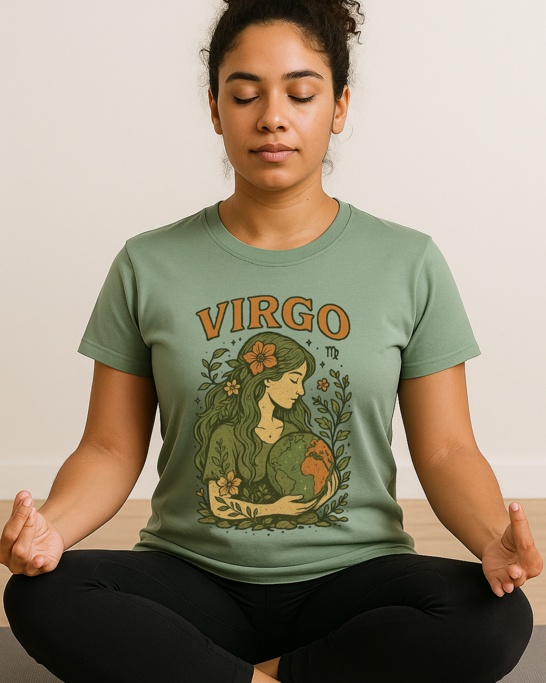 Virgo Earth Goddess Tee – Vintage Zodiac Shirt | Gildan 64000 Unisex Softstyle | Eco Virgo Birthday Gift | Free Shipping