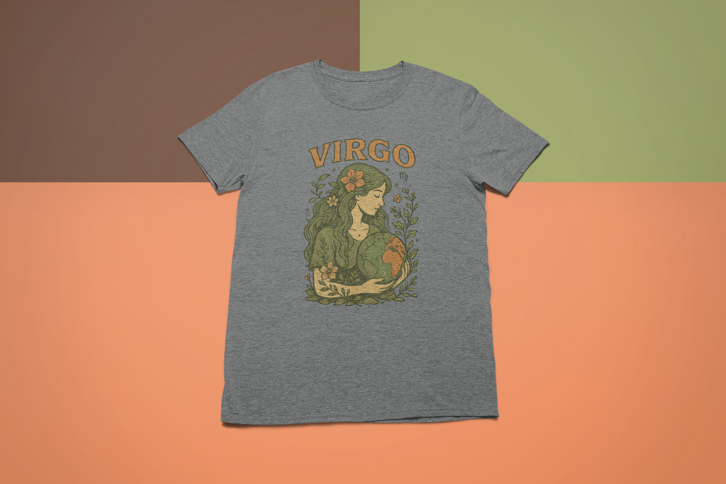 Virgo Earth Goddess Tee – Vintage Zodiac Shirt | Gildan 64000 Unisex Softstyle | Eco Virgo Birthday Gift | Free Shipping