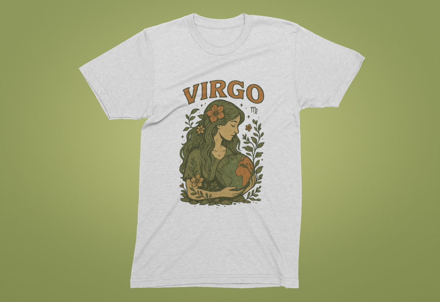 Virgo Earth Goddess Tee – Vintage Zodiac Shirt | Gildan 64000 Unisex Softstyle | Eco Virgo Birthday Gift | Free Shipping