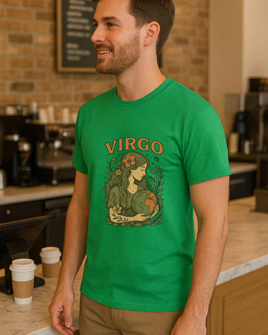 Virgo Earth Goddess Tee – Vintage Zodiac Shirt | Gildan 64000 Unisex Softstyle | Eco Virgo Birthday Gift | Free Shipping