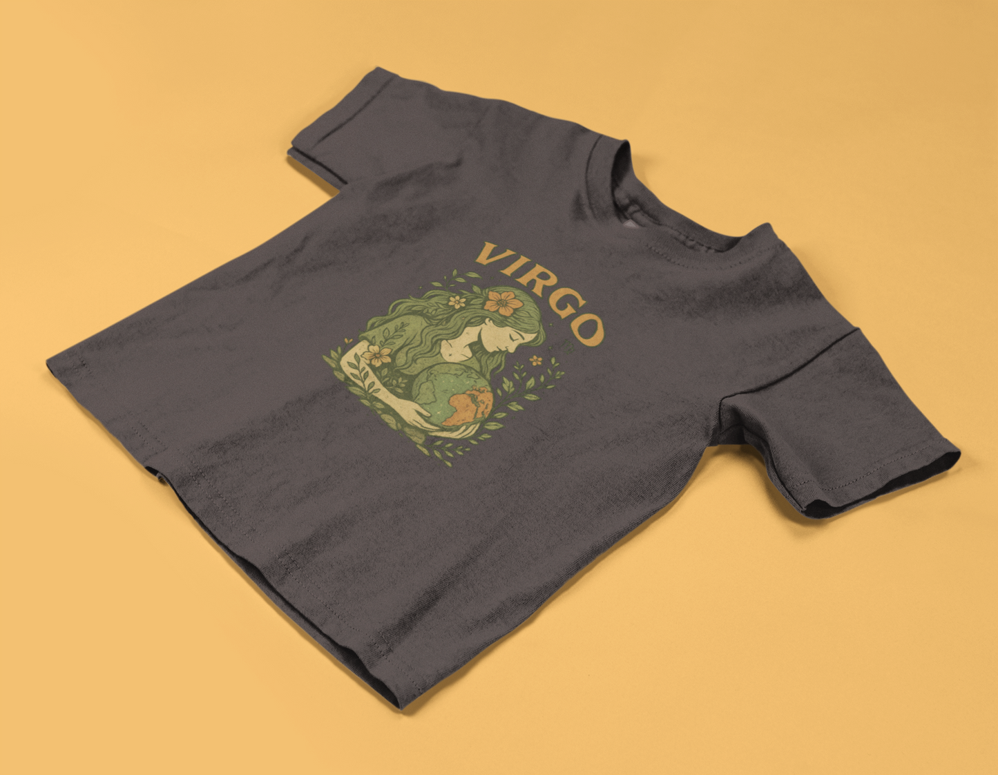 Virgo Earth Goddess Tee – Vintage Zodiac Shirt | Gildan 64000 Unisex Softstyle | Eco Virgo Birthday Gift | Free Shipping