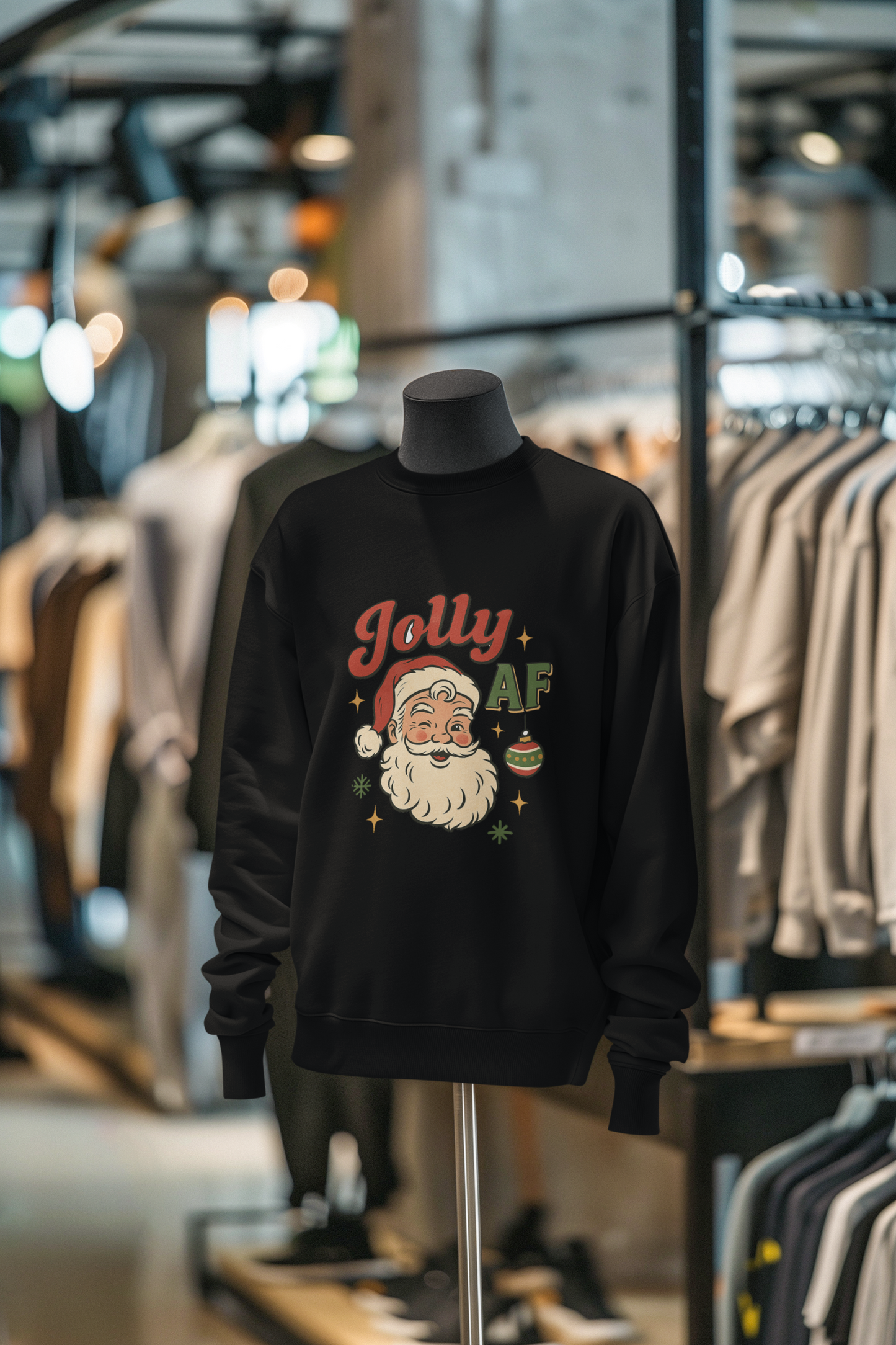Jolly AF Christmas Sweatshirt – Gildan 18000 (Kelly Green) | Free Shipping