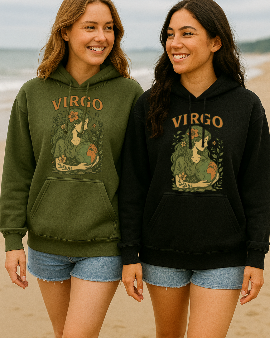 Virgo Earth Goddess Hoodie – Gildan 18500 Unisex Fleece (Free Shipping)